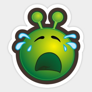 Funny Alien Monster ET Extraterrestrial Martian Green Man Emoji for Women, Men and Kids 3 Sticker